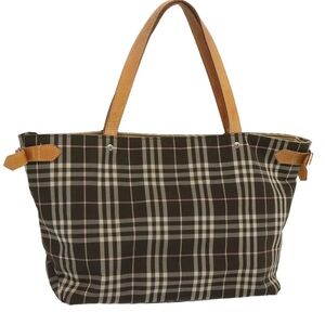 Burberry Brown and Tan Plaid Tote
